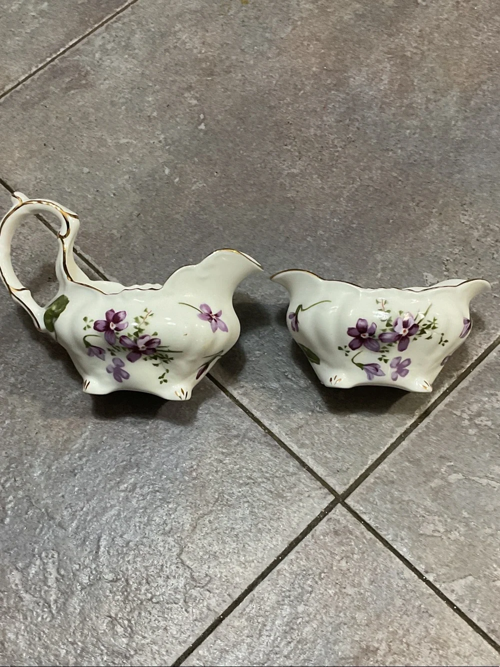Vintage sugar and creamer made in England